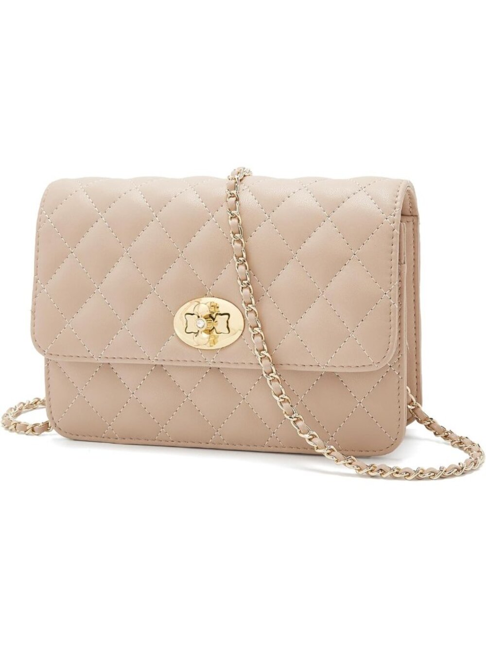 Genuine Leather Quilted Crossbody Bag for Women | Small Shoulder Flap Purse with